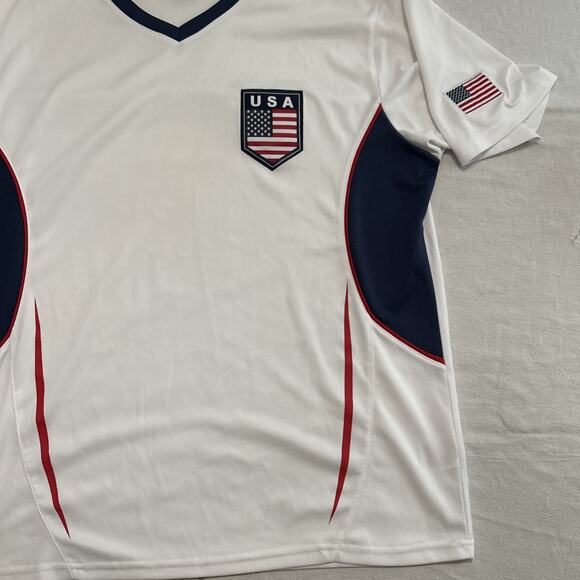Men's RX RHINOX Sports USA Soccer Shirt, Size Large - Red/White/Blue - Picture 3 of 5